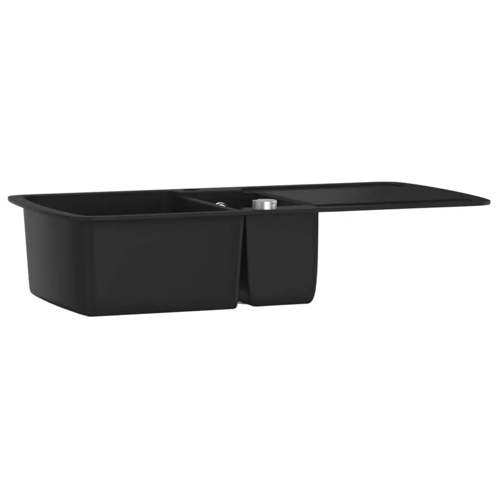 Granite Kitchen Sink Double Basin Black 145519