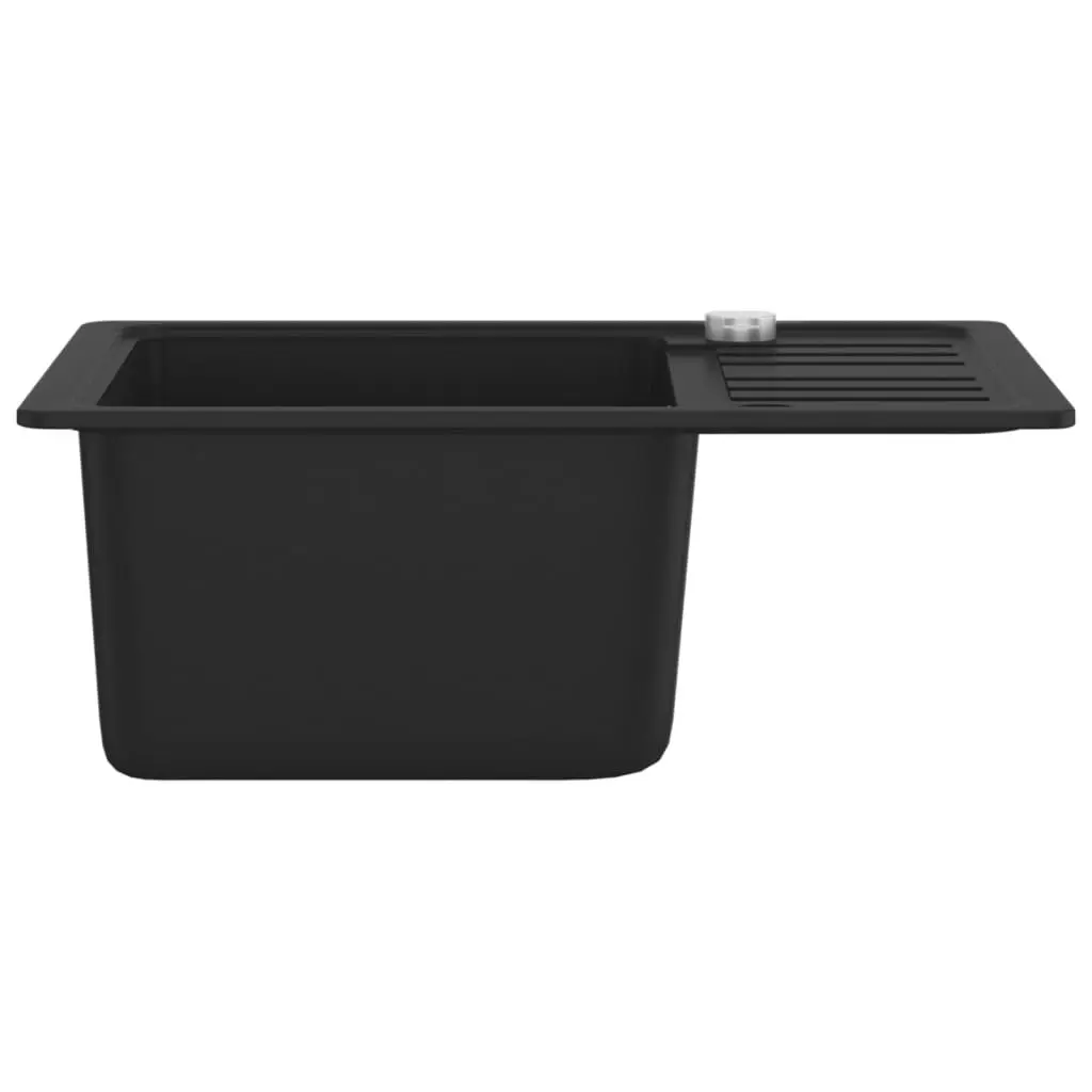 Granite Kitchen Sink Single Basin Black 145524