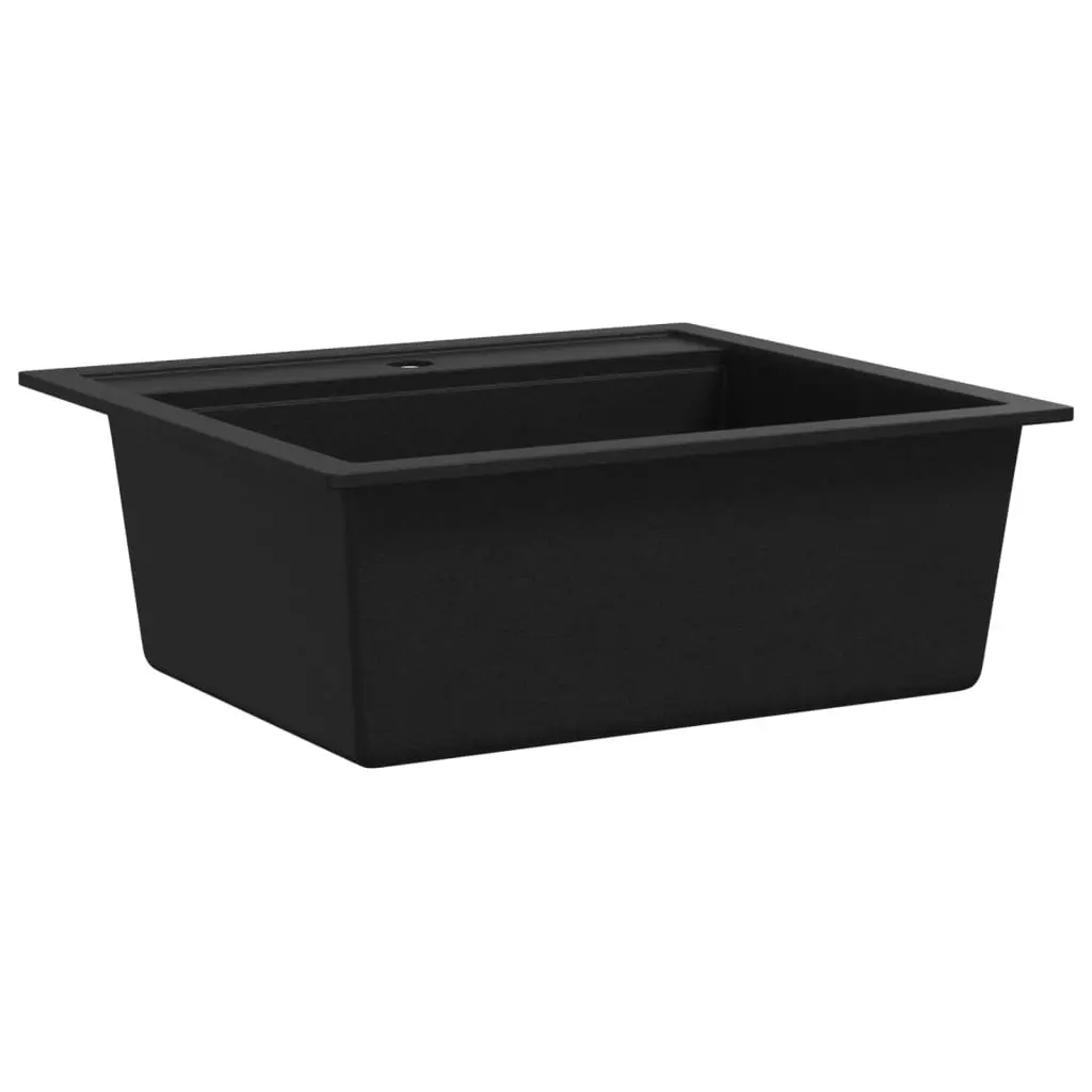 Granite Kitchen Sink Single Basin Black 145526