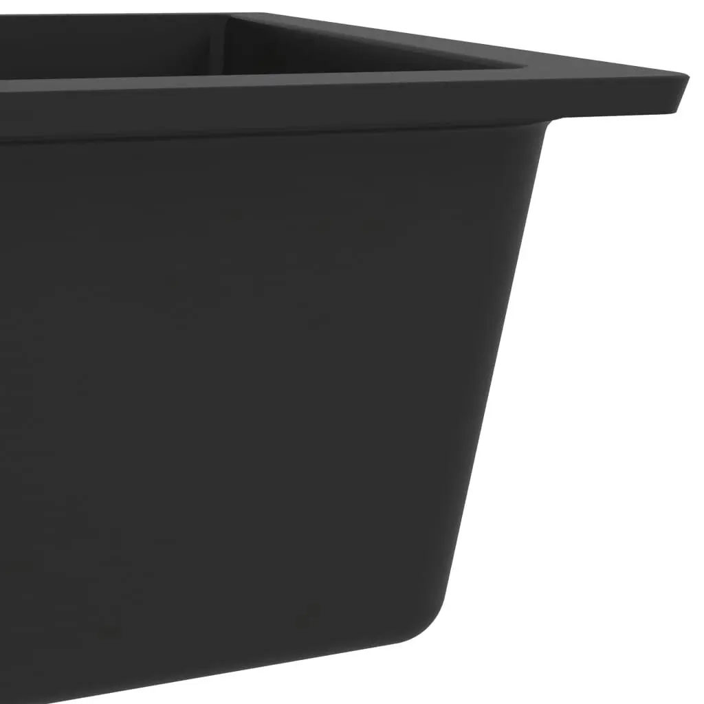 Kitchen Sink with Overflow Hole Black Granite 151000