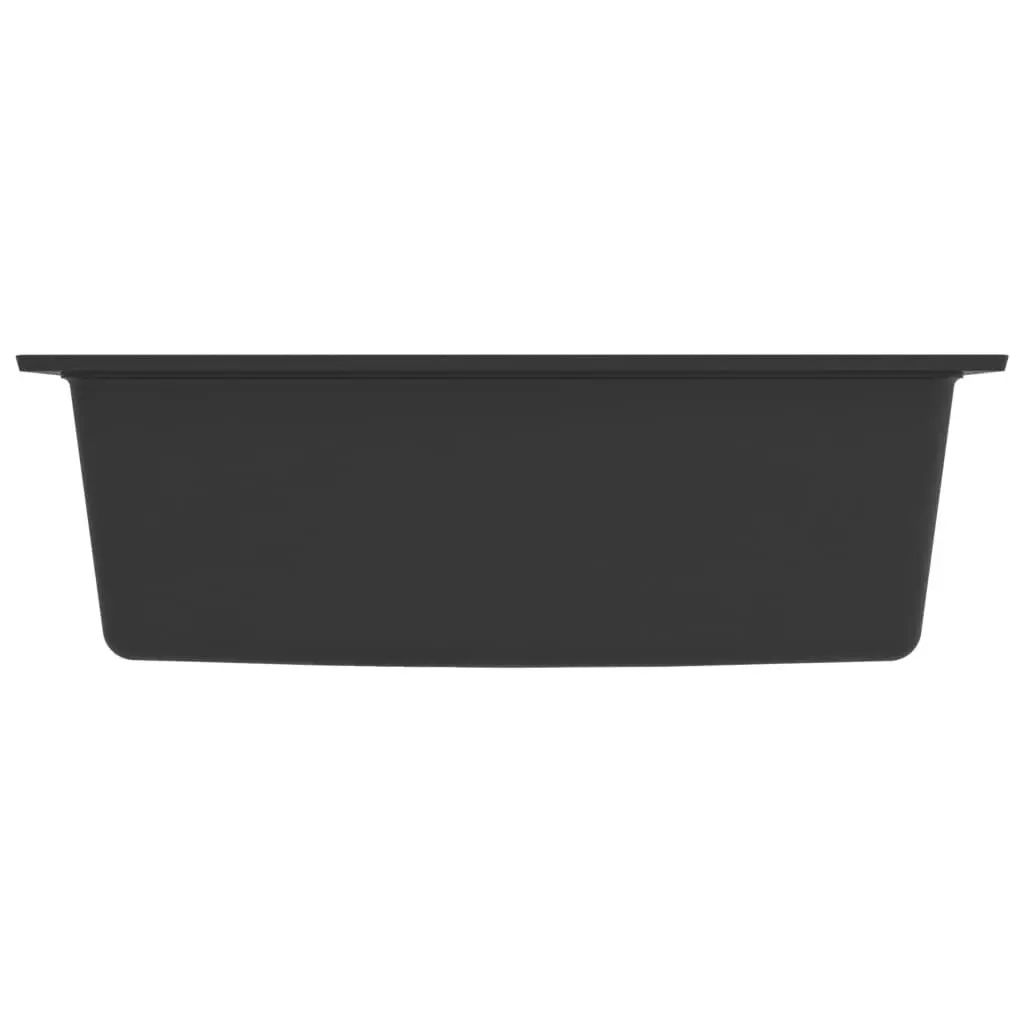 Kitchen Sink with Overflow Hole Black Granite 151000