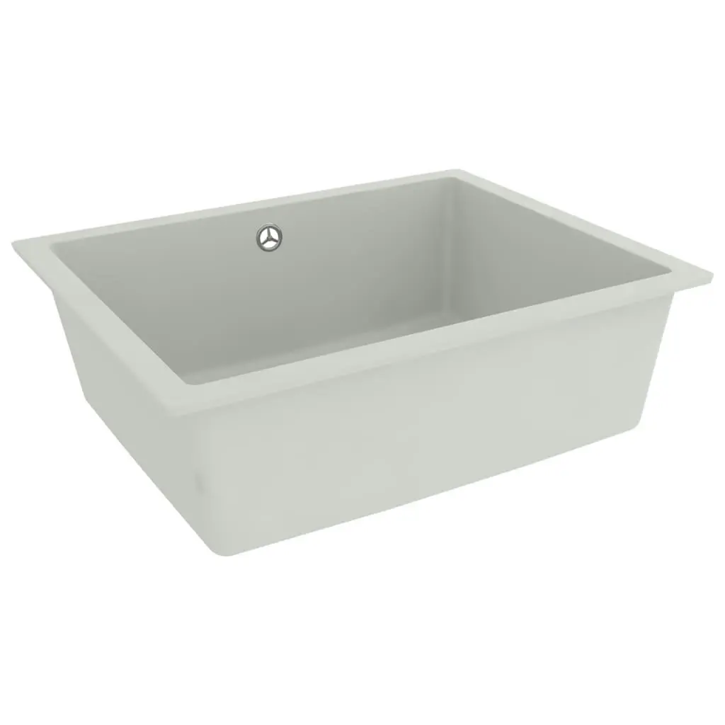 Kitchen Sink with Overflow Hole White Granite 151003