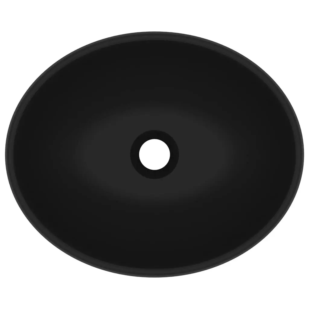 Luxury Basin Oval-shaped Matt Black 40x33 cm Ceramic 146931