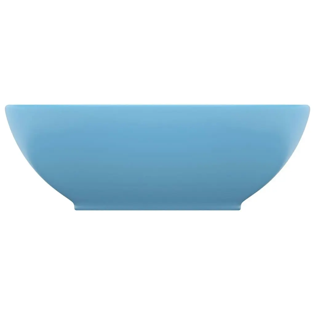 Luxury Basin Oval-shaped Matt Light Blue 40x33 cm Ceramic 146923