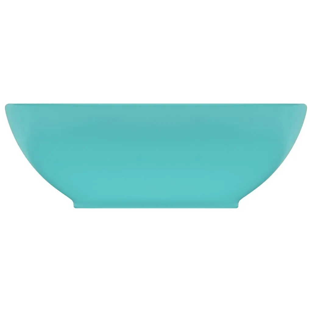 Luxury Basin Oval-shaped Matt Light Green 40x33 cm Ceramic 146925