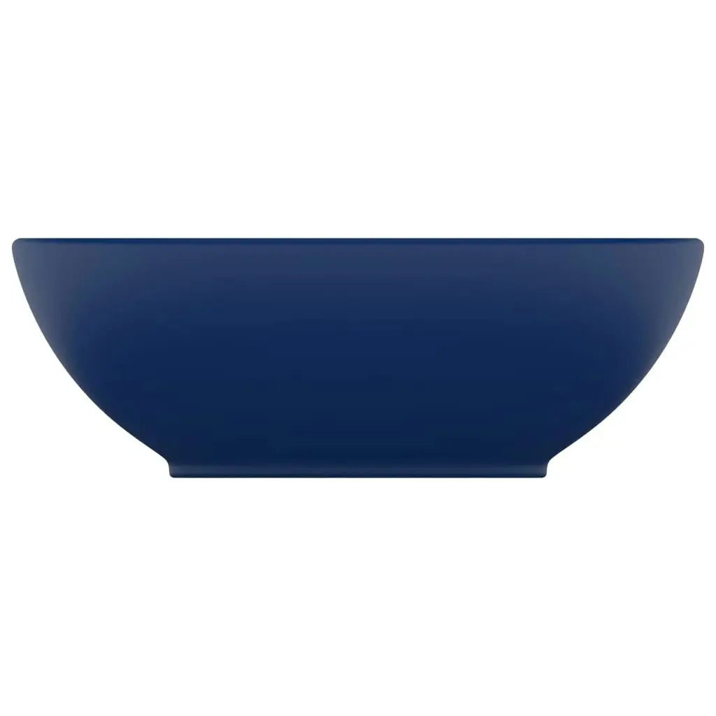 Luxury Basin Oval-shaped Matt Dark Blue 40x33 cm Ceramic 146924