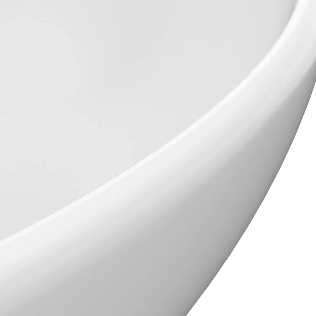 Luxury Basin Oval-shaped Matt White 40x33 cm Ceramic 146921