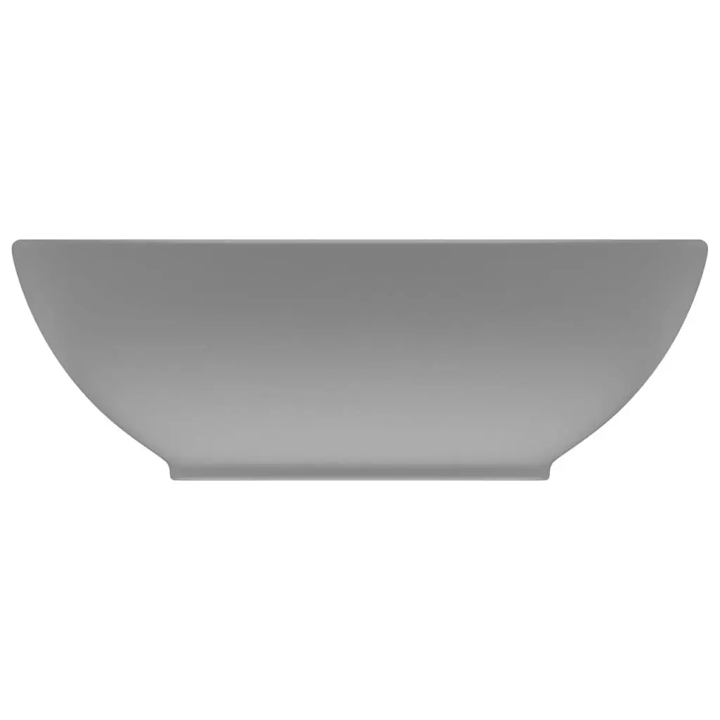 Luxury Basin Oval-shaped Matt Light Grey 40x33 cm Ceramic 146927