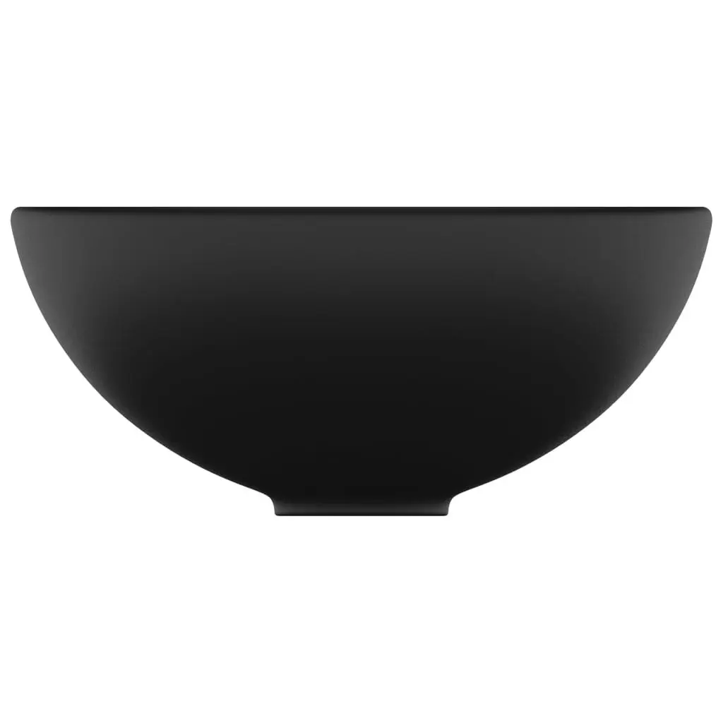 Luxury Bathroom Basin Round Matt Black 32.5x14 cm Ceramic 146975