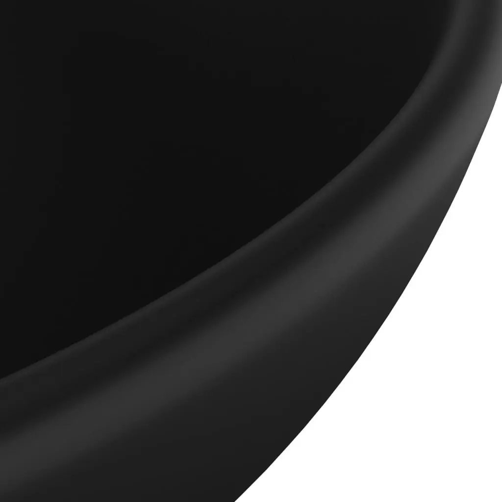 Luxury Bathroom Basin Round Matt Black 32.5x14 cm Ceramic 146975