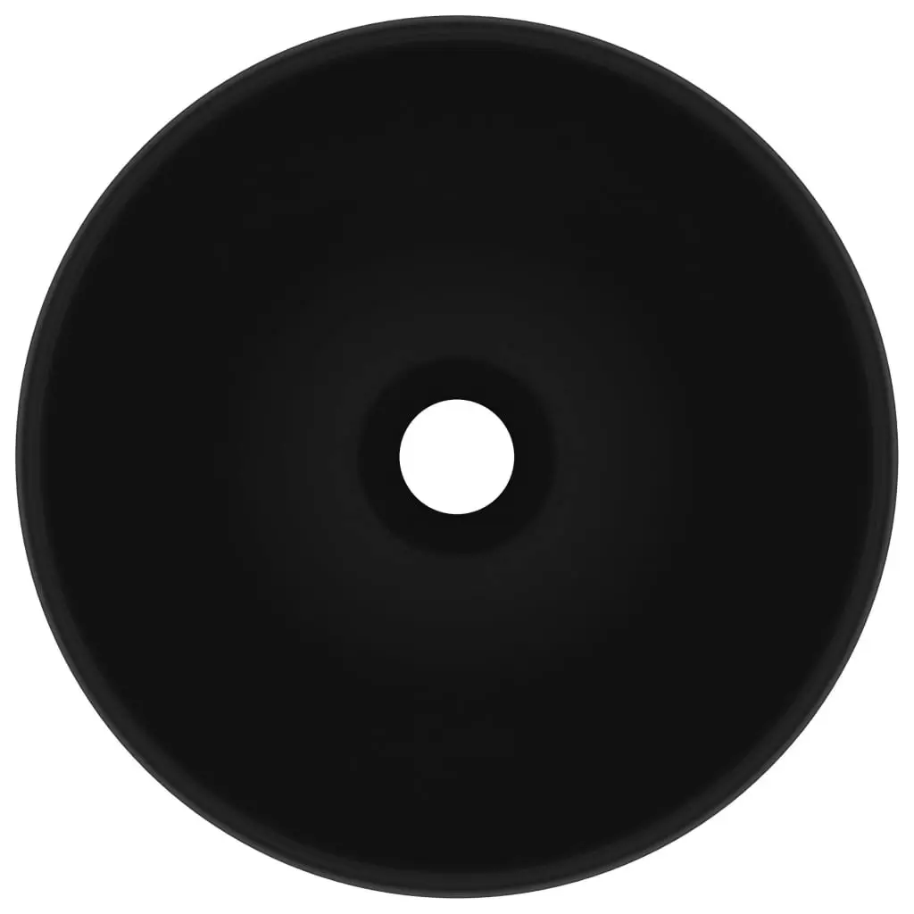 Luxury Bathroom Basin Round Matt Black 32.5x14 cm Ceramic 146975