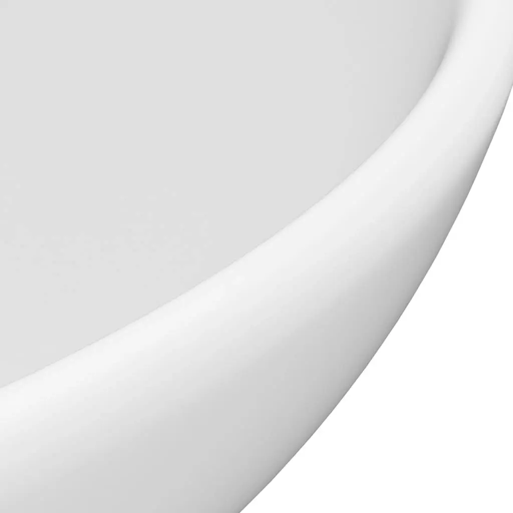 Luxury Bathroom Basin Round Matt White 32.5x14 cm Ceramic 146965