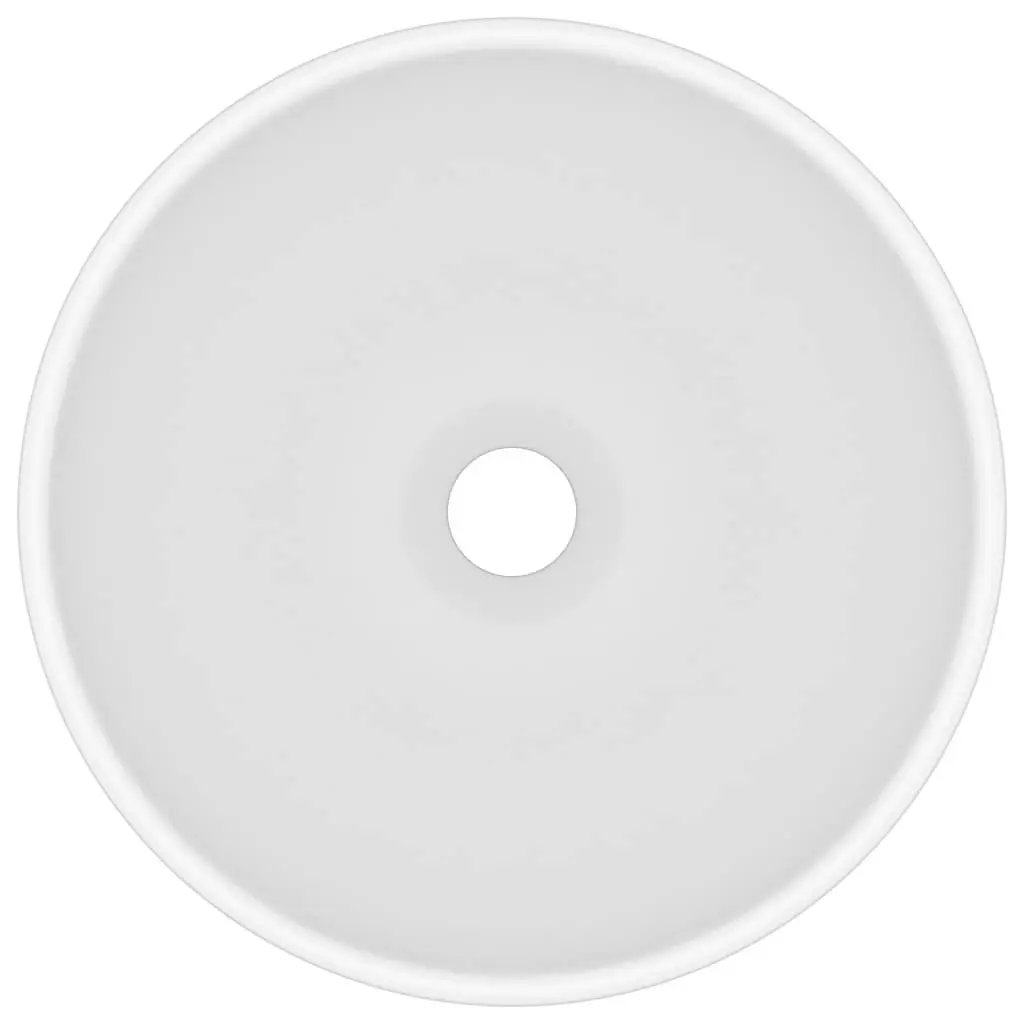 Luxury Bathroom Basin Round Matt White 32.5x14 cm Ceramic 146965