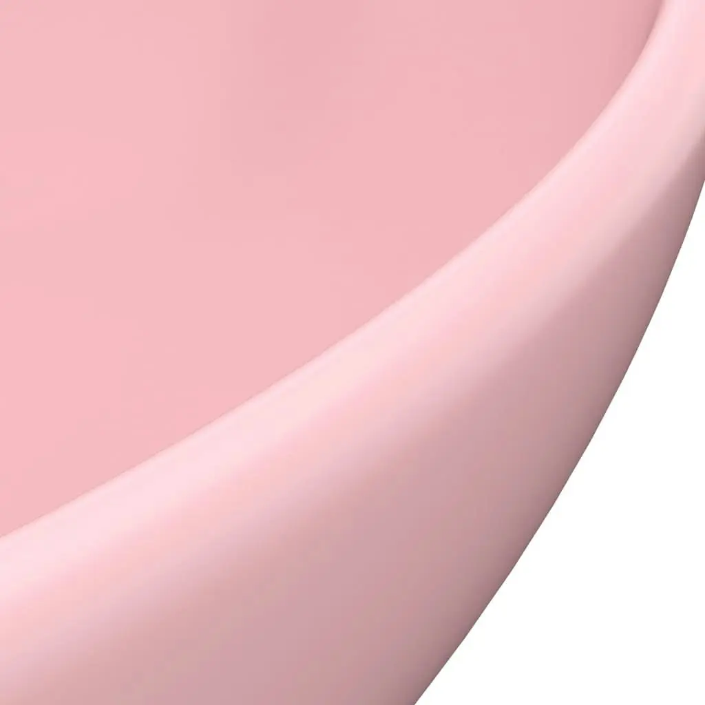 Luxury Basin Oval-shaped Matt Pink 40x33 cm Ceramic 146922