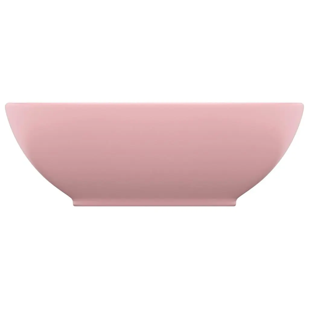 Luxury Basin Oval-shaped Matt Pink 40x33 cm Ceramic 146922