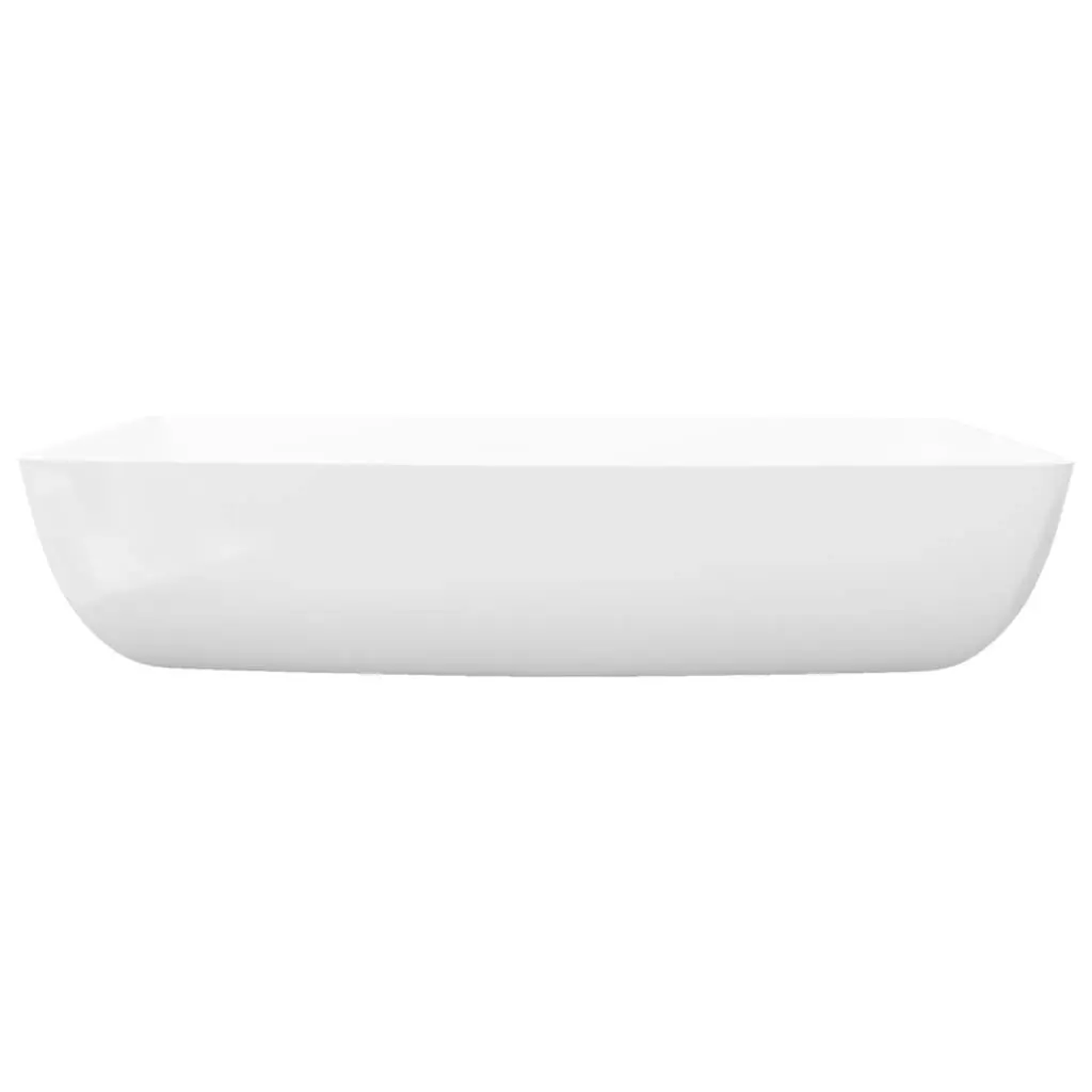 Luxury Ceramic Basin Rectangular Sink White 71 x 39 cm 140691