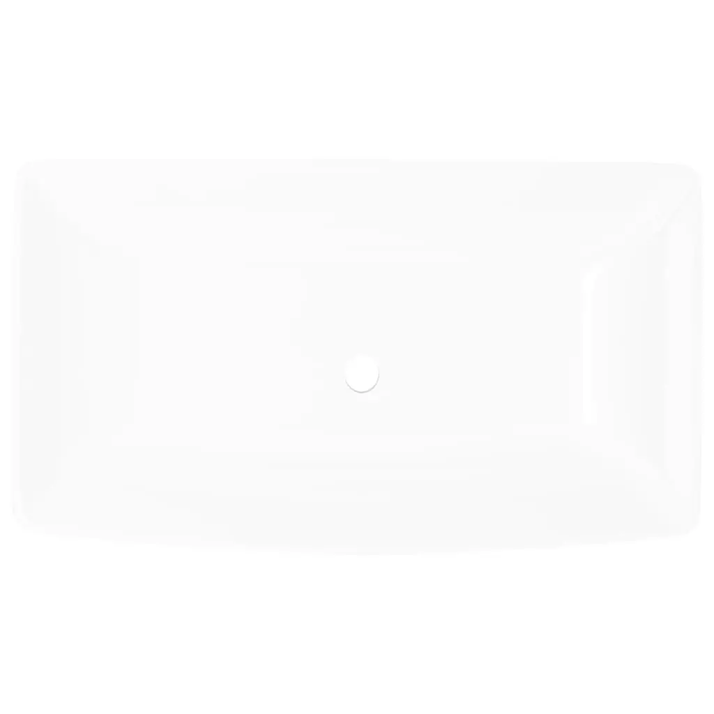 Luxury Ceramic Basin Rectangular Sink White 71 x 39 cm 140691