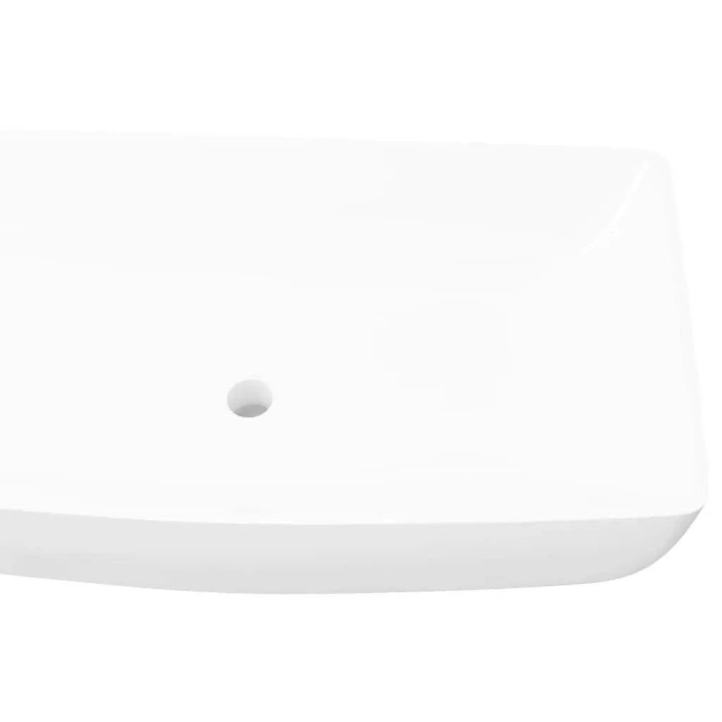 Luxury Ceramic Basin Rectangular Sink White 71 x 39 cm 140691