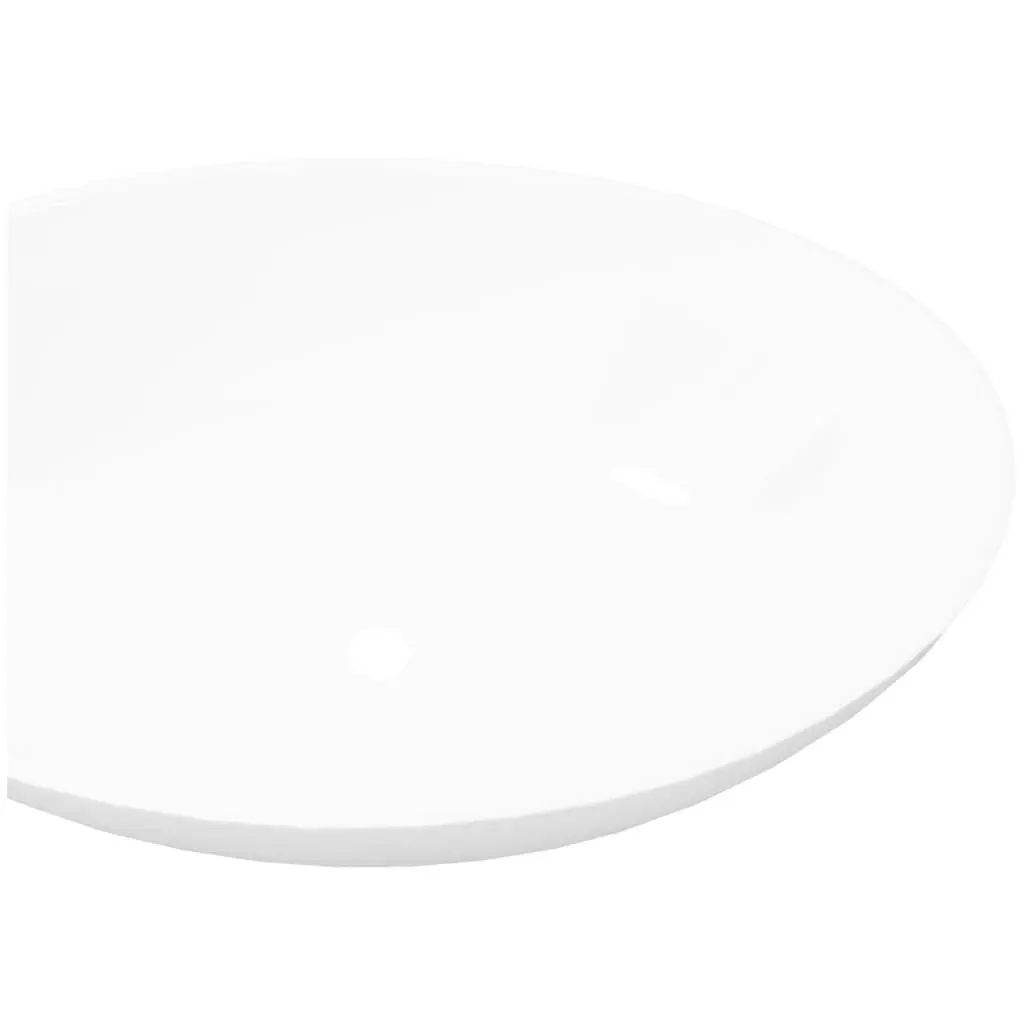 Luxury Ceramic Basin Oval-shaped Sink White 40 x 33 cm 140674