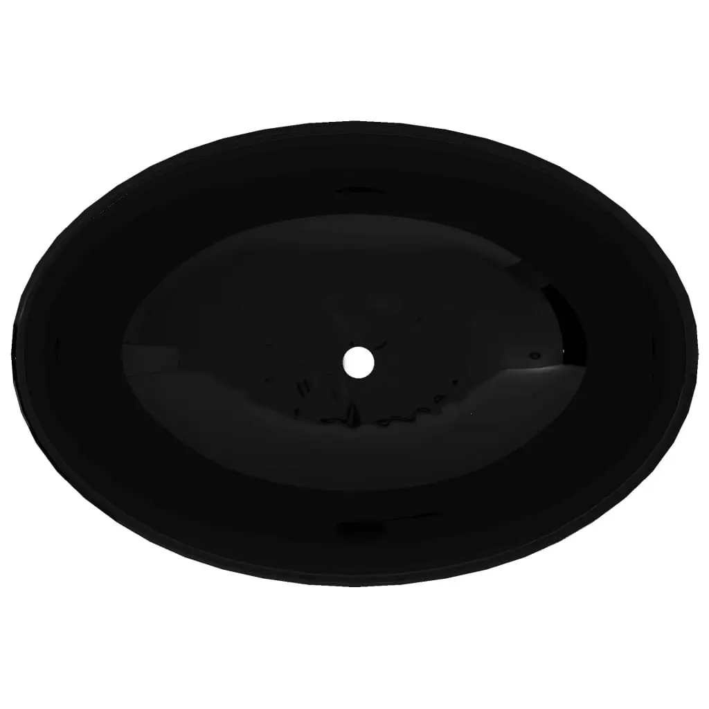 Luxury Ceramic Basin Oval-shaped Sink Black 40 x 33 cm 140675