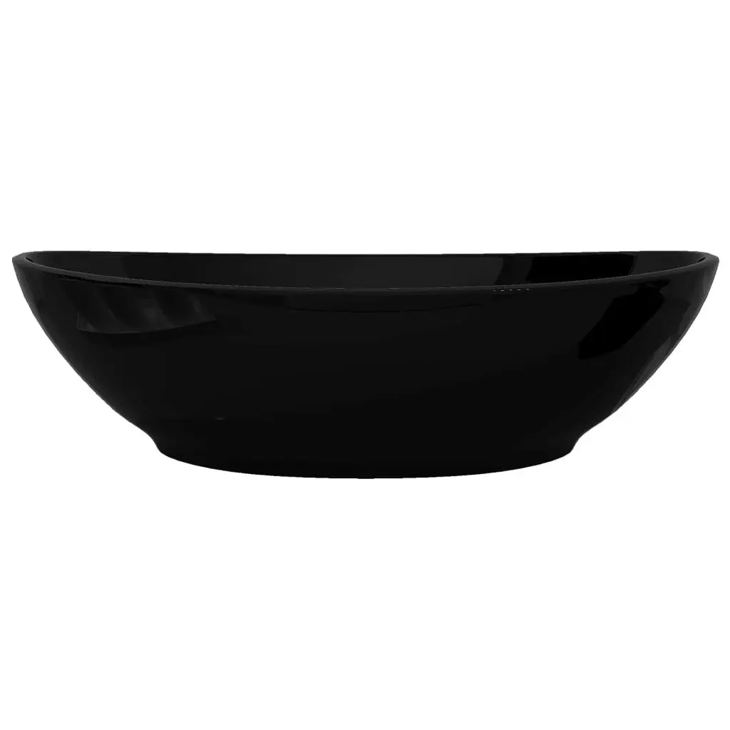 Luxury Ceramic Basin Oval-shaped Sink Black 40 x 33 cm 140675