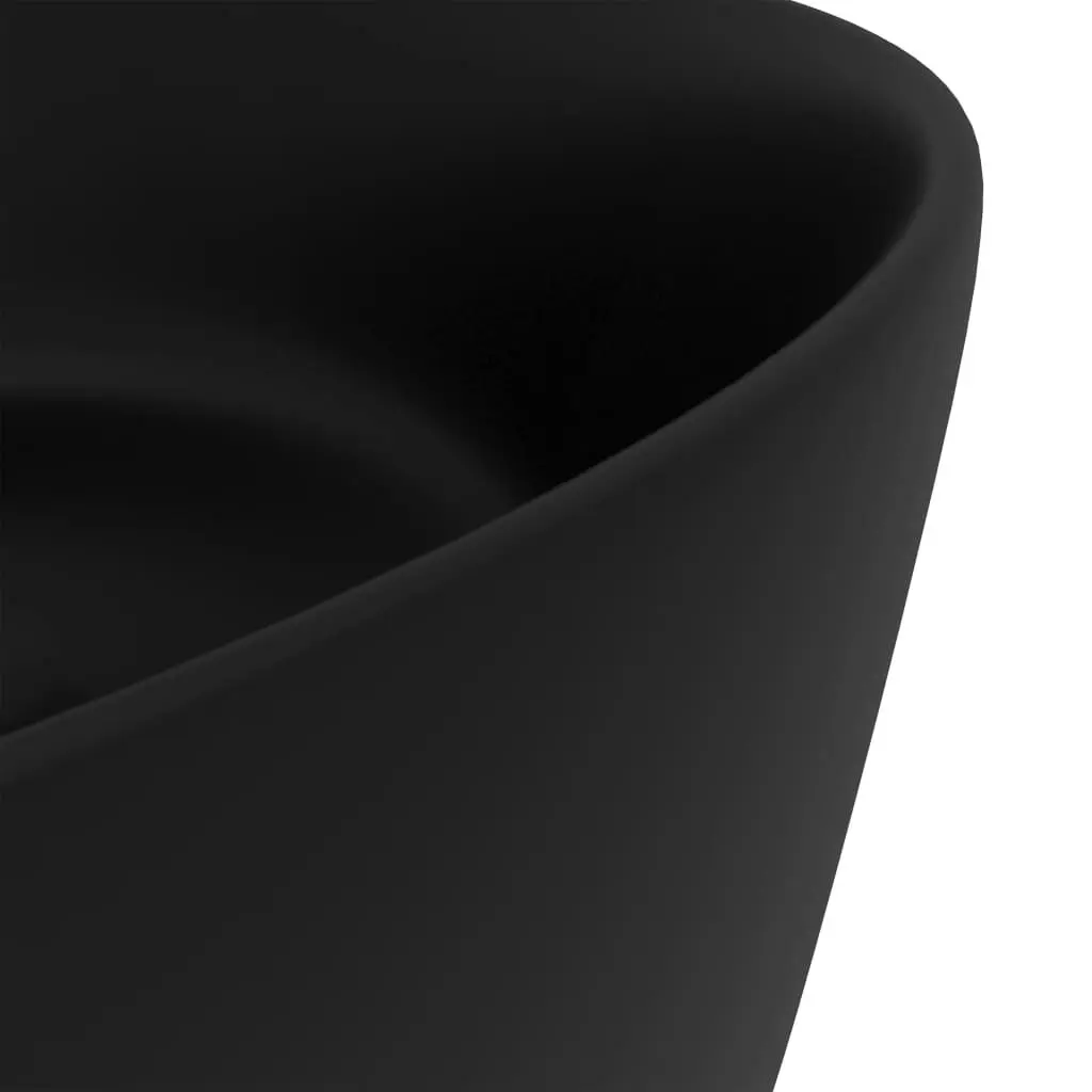 Luxury Wash Basin Round Matt Black 40x15 cm Ceramic 147019