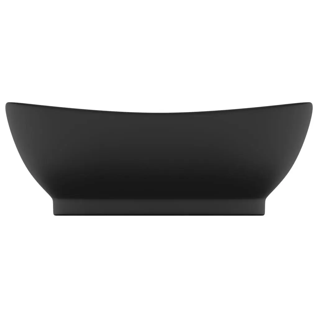 Luxury Basin Overflow Oval Matt Black 58.5x39 cm Ceramic 146942