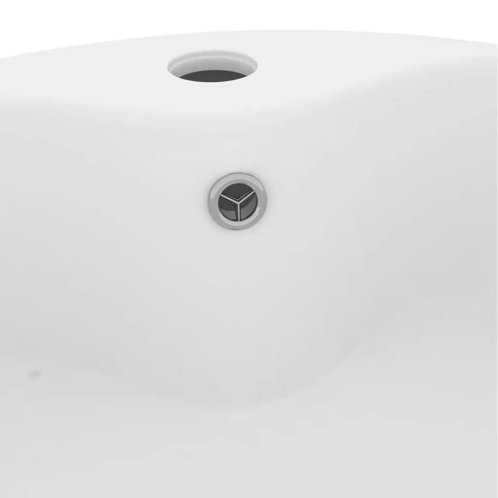 Luxury Wash Basin with Overflow Matt White 36x13 cm Ceramic 147031