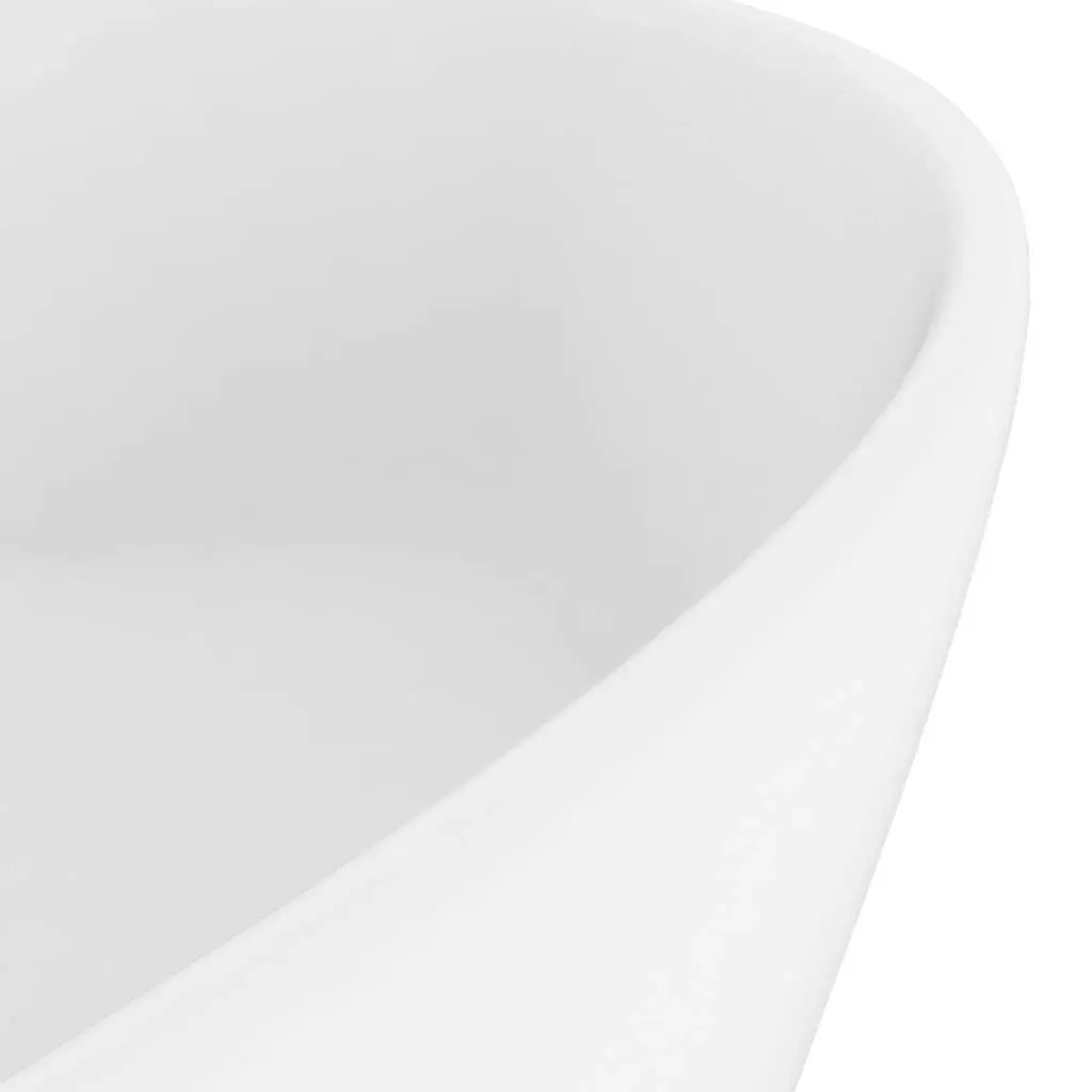 Luxury Wash Basin with Overflow Matt White 36x13 cm Ceramic 147031