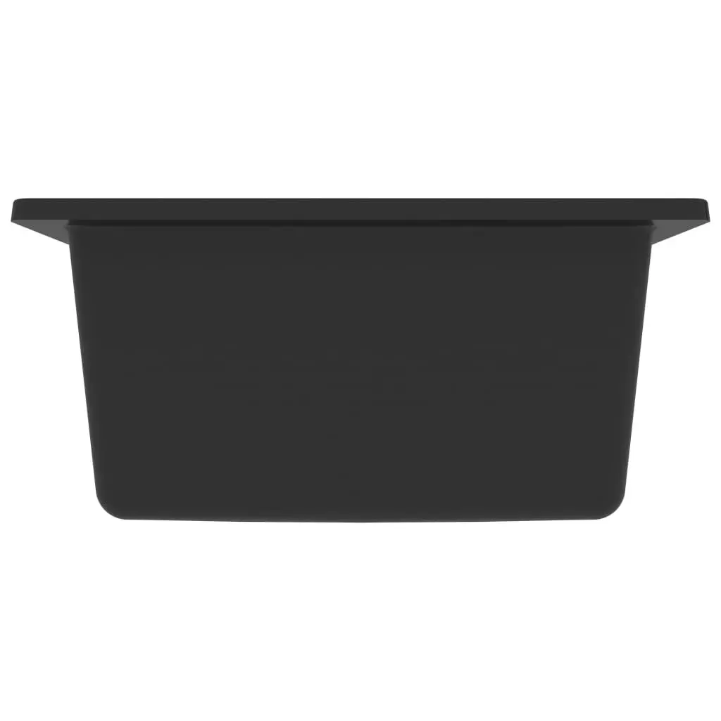 Kitchen Sink with Overflow Hole Black Granite 151004