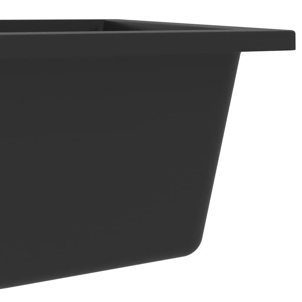 Kitchen Sink with Overflow Hole Black Granite 151004