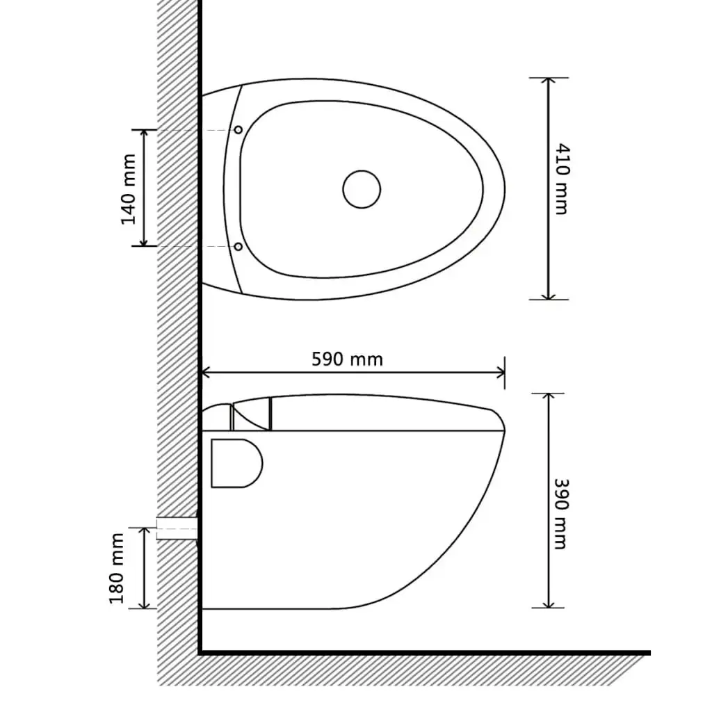 New Wall Hung Toilet Black Egg Shape 240375