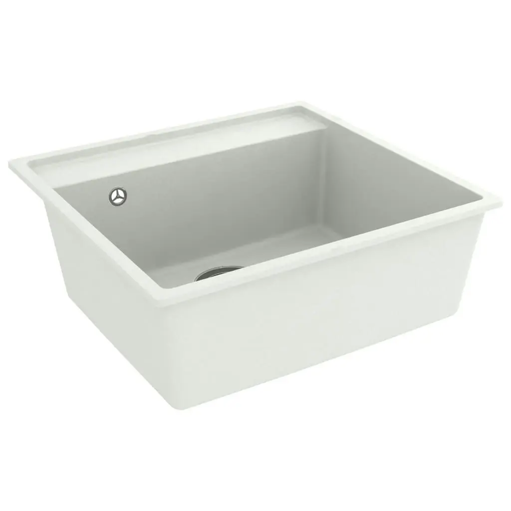 Kitchen Sink with Overflow Hole White Granite 150998