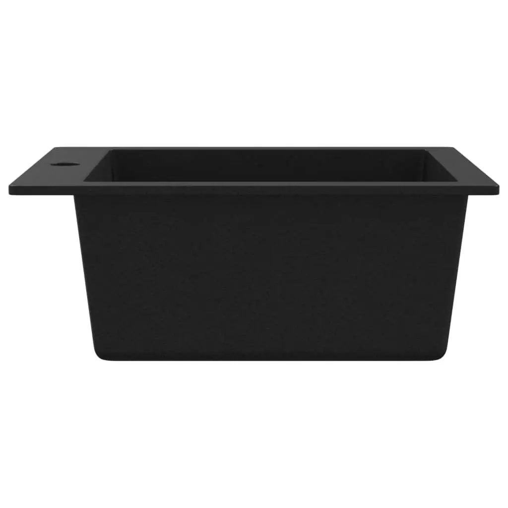 Overmount Kitchen Sink Single Basin Granite Black 145515