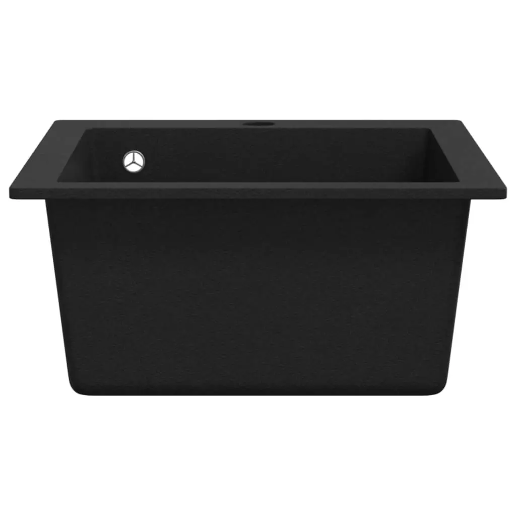 Overmount Kitchen Sink Single Basin Granite Black 145515