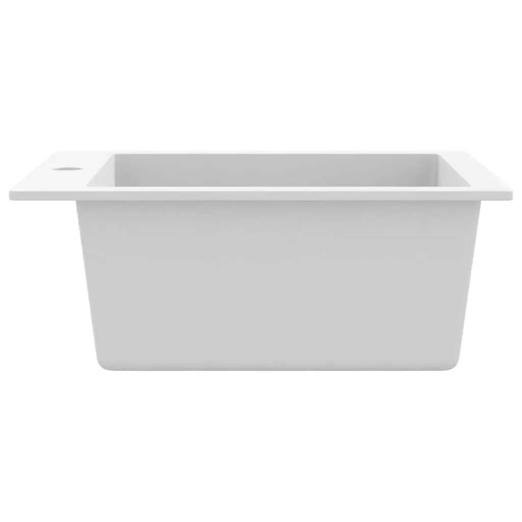 Overmount Kitchen Sink Single Basin Granite Cream White 145517