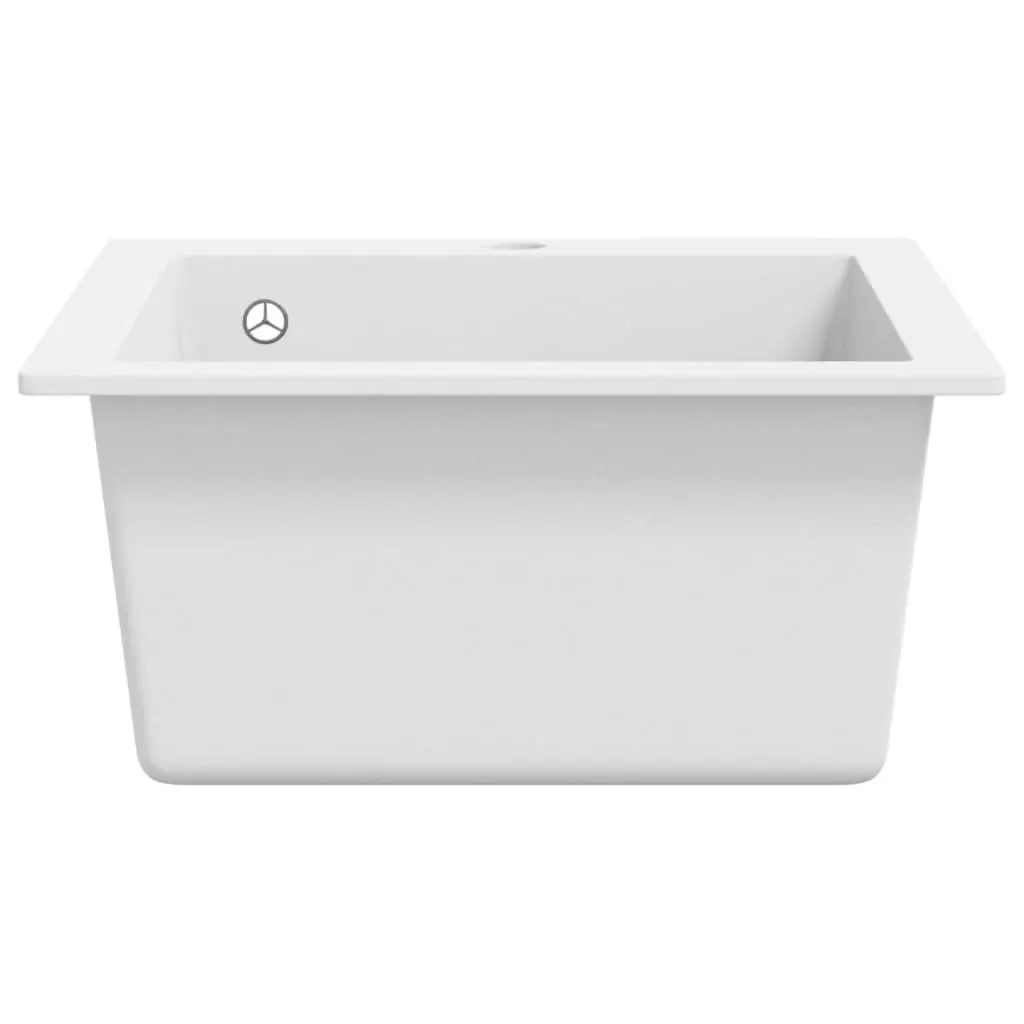 Overmount Kitchen Sink Single Basin Granite Cream White 145517