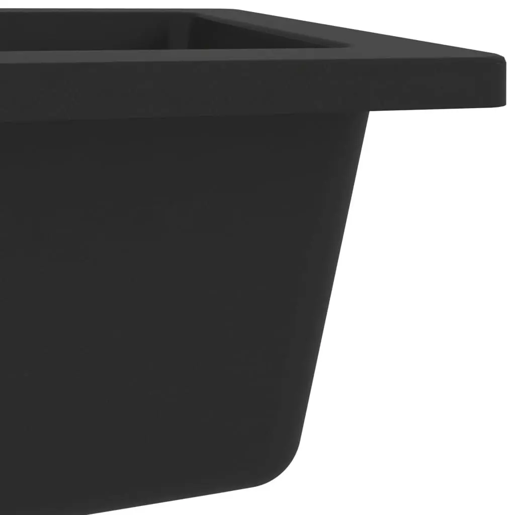 Kitchen Sink with Overflow Hole Black Granite 151006