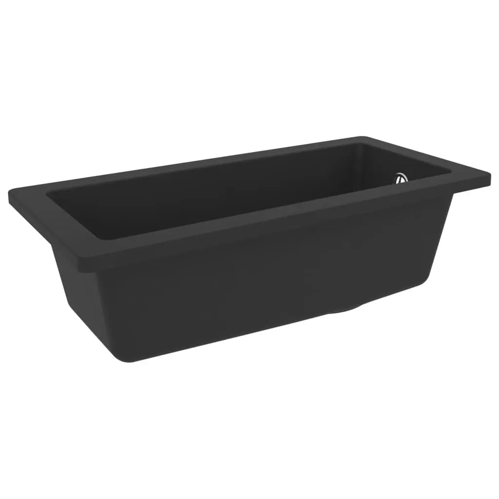 Kitchen Sink with Overflow Hole Black Granite 151006