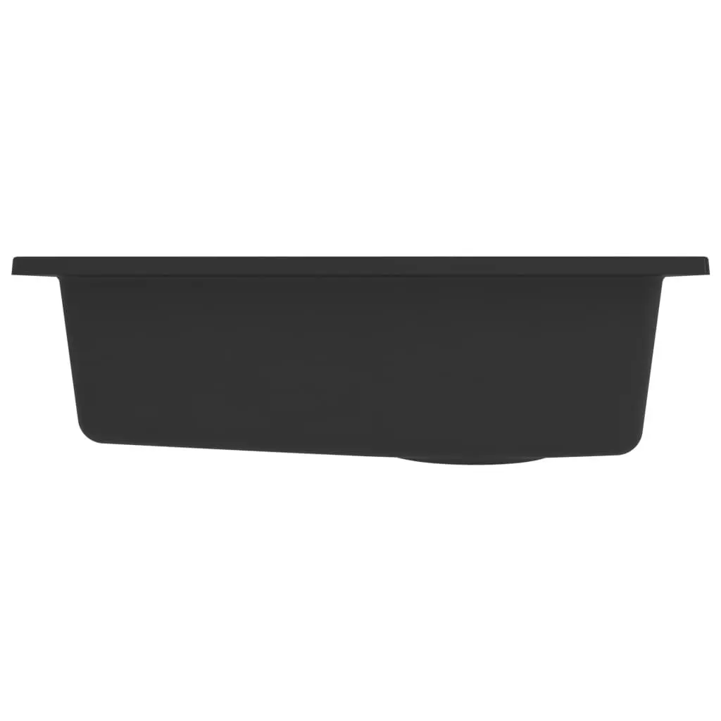 Kitchen Sink with Overflow Hole Black Granite 151006