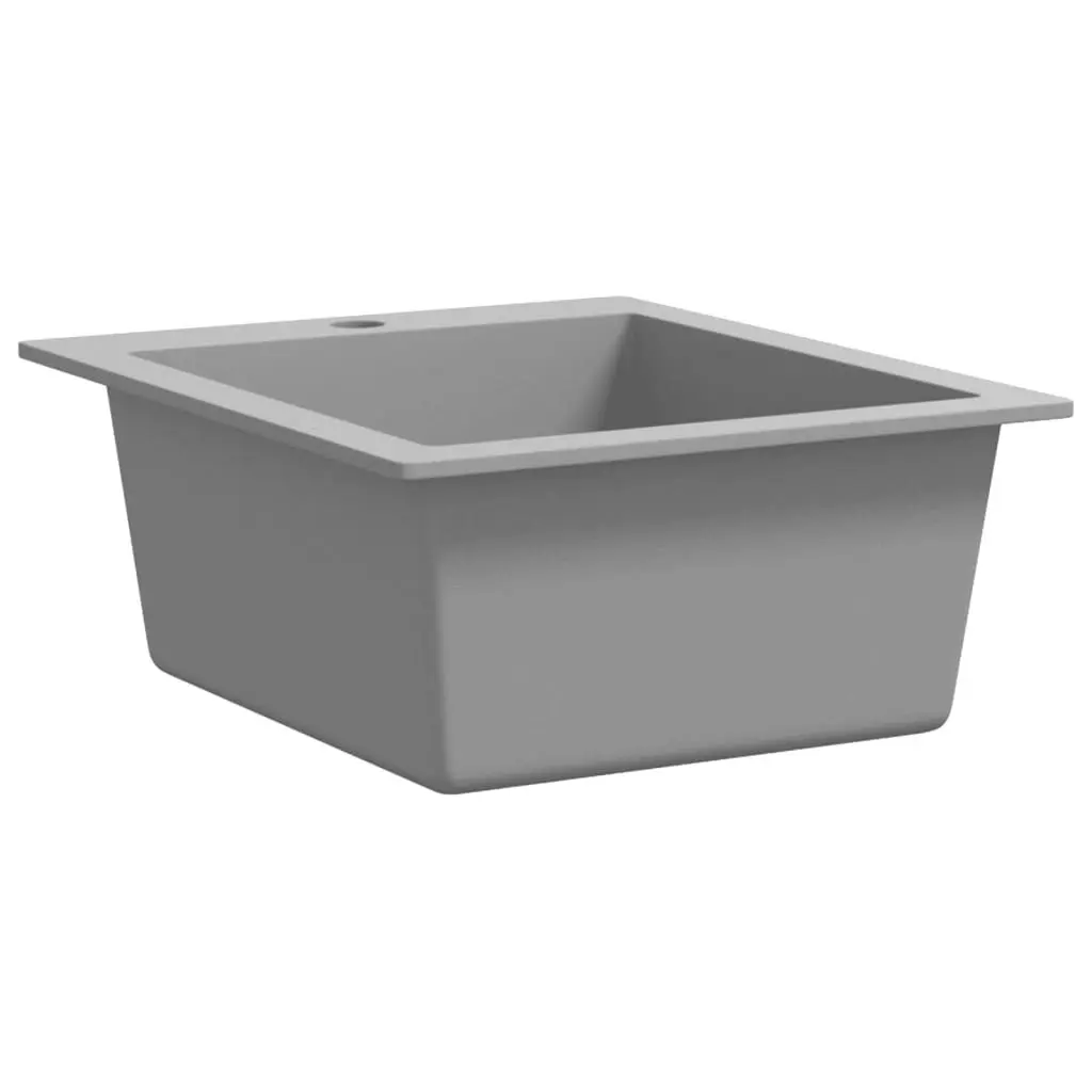 Overmount Kitchen Sink Single Basin Granite Grey 145516