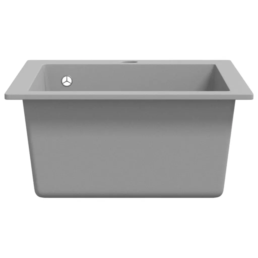 Overmount Kitchen Sink Single Basin Granite Grey 145516