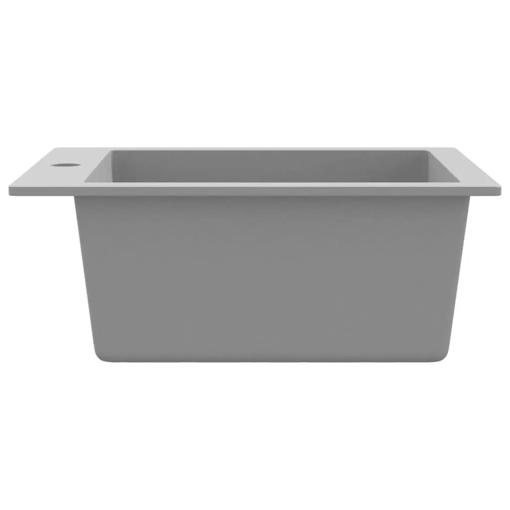 Overmount Kitchen Sink Single Basin Granite Grey 145516