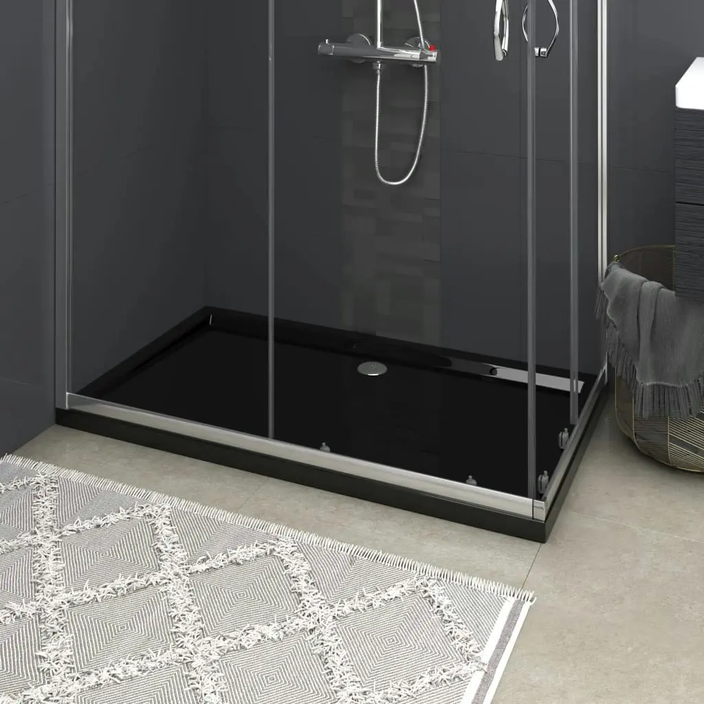 Rectangular ABS Shower Base Tray Black 70x120 cm 148914