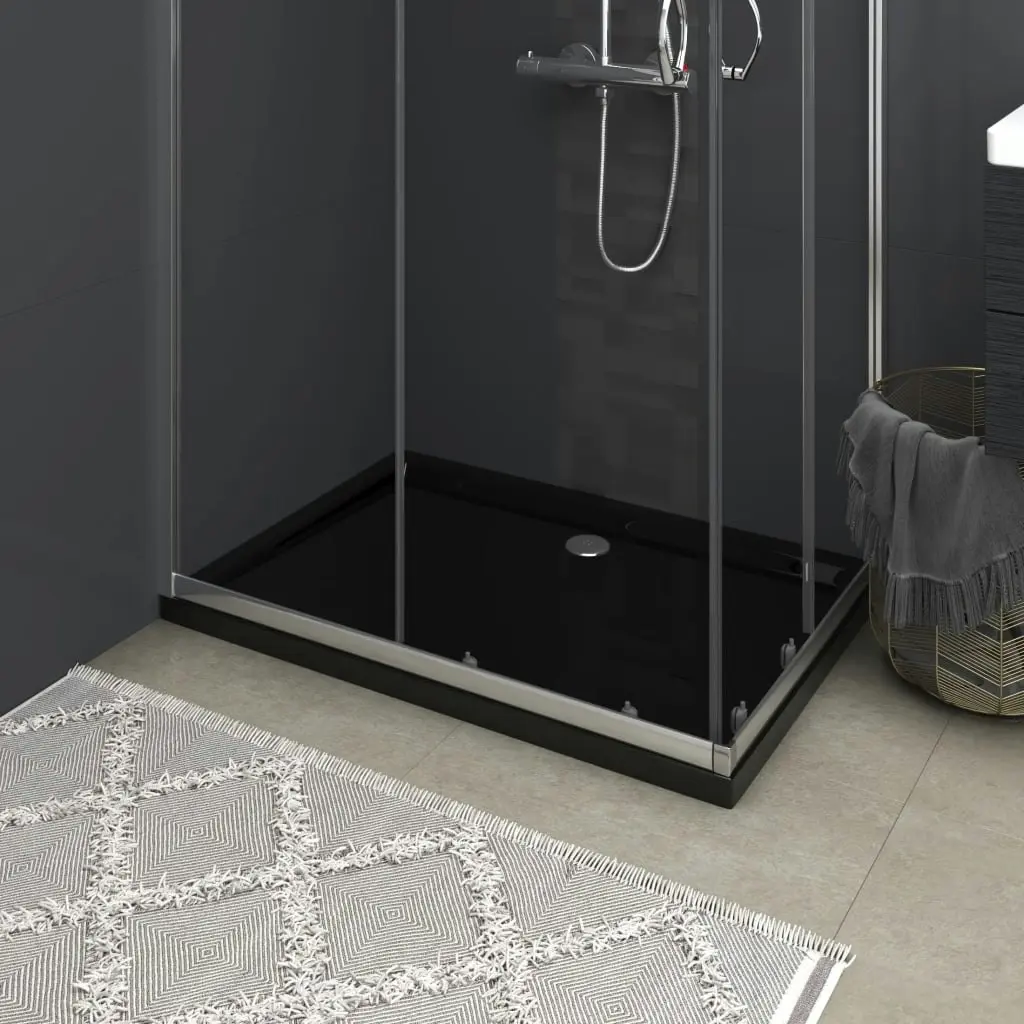 Rectangular ABS Shower Base Tray Black 80x110 cm 148918