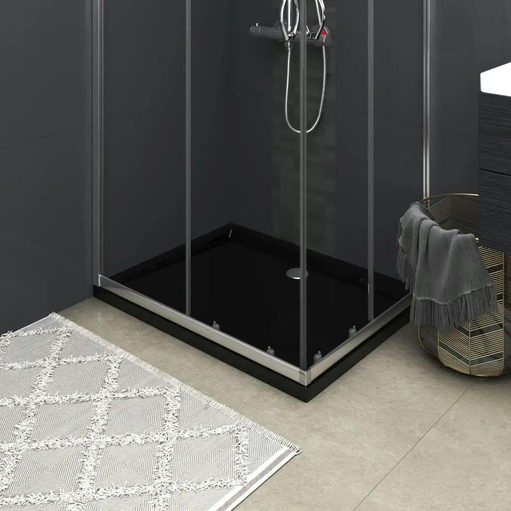 Rectangular ABS Shower Base Tray Black 70x90 cm 148911