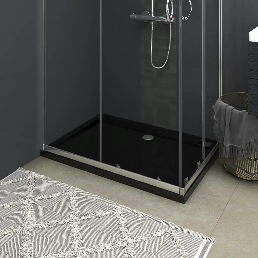 Rectangular ABS Shower Base Tray Black 70x100 cm 148915