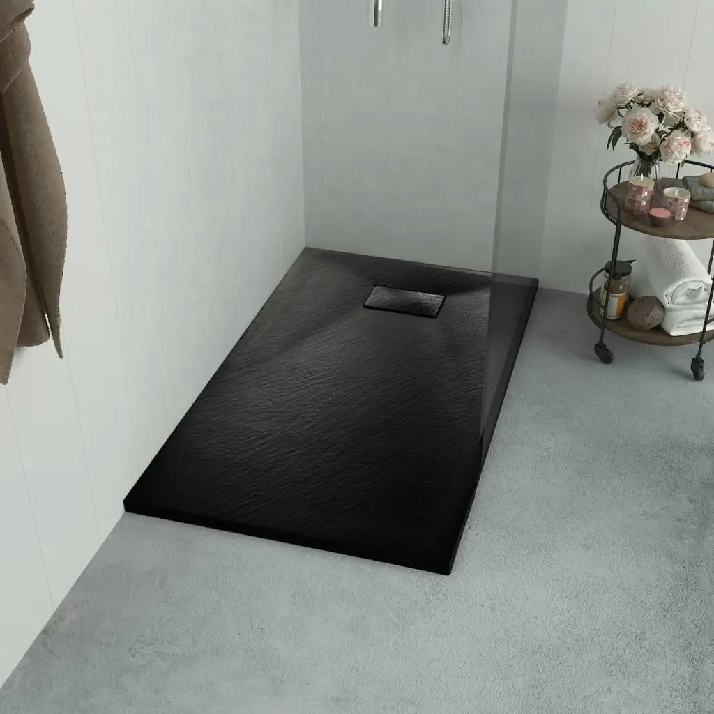 Shower Base Tray SMC Black 100x80 cm 144781