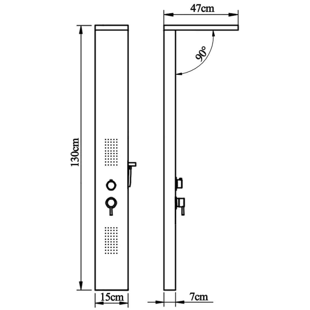 Shower Panel System Aluminium Matte White 142372