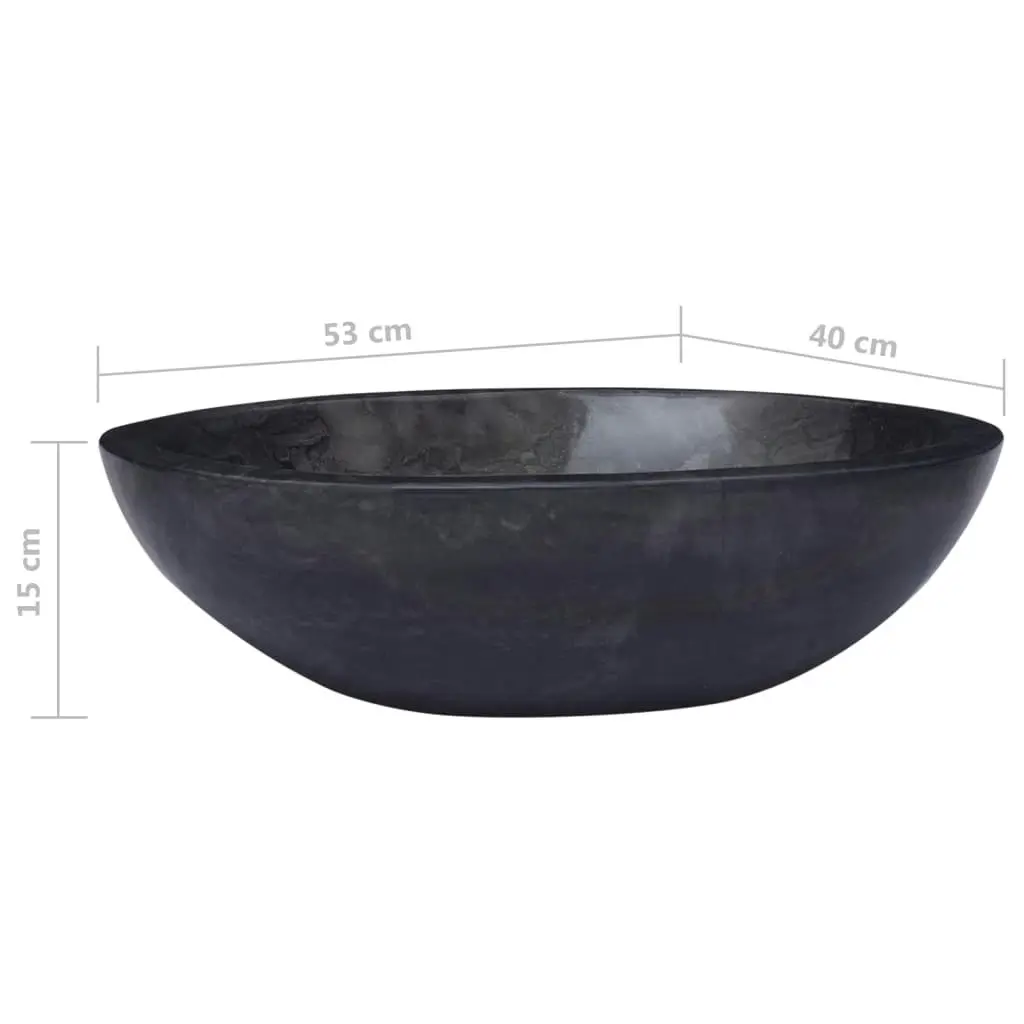 Sink Black 53x40x15 cm Marble 149172